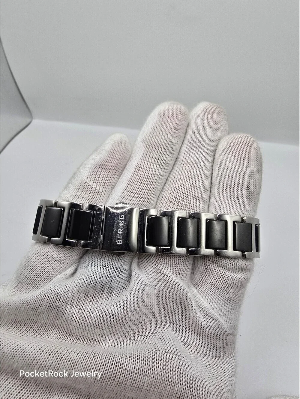 BERING Women’s Quartz Analog Black Dial Diamond Markers Ceramic Bracelet 50m